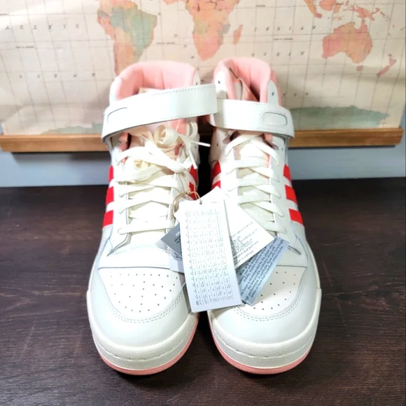 BRAND NEW Adidas Forum 84 Hi Off White Pink Red Men's Size